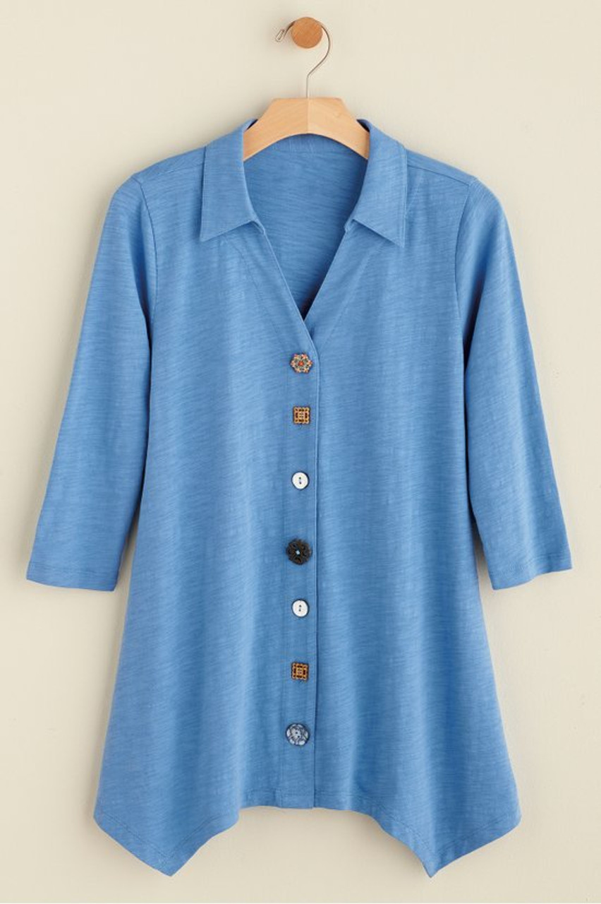 Danielle Button 3/4 Sleeve Tunic