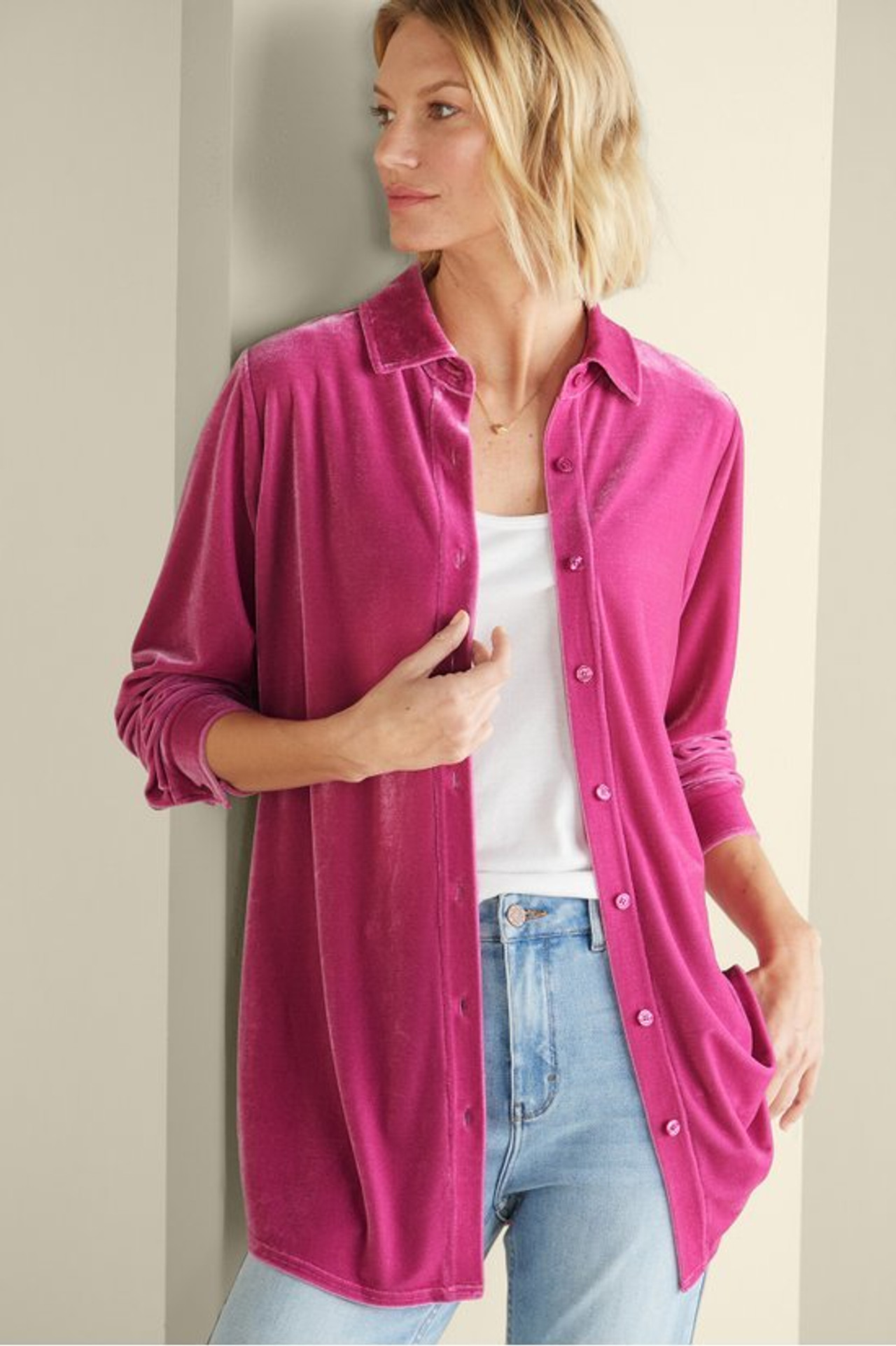 Velvet Boyfriend Tunic Shirt1479