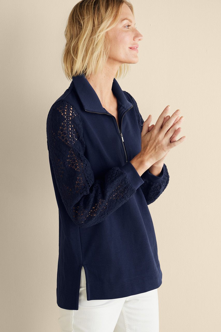 Crochet Sleeve French Terry Tunic