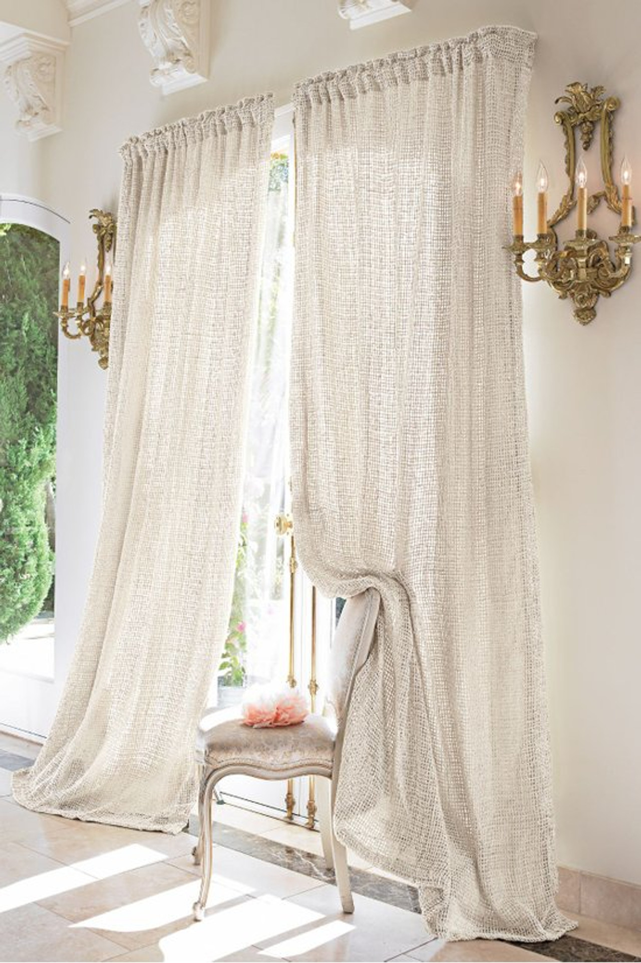 Raw Silk Woven Drapery Panel