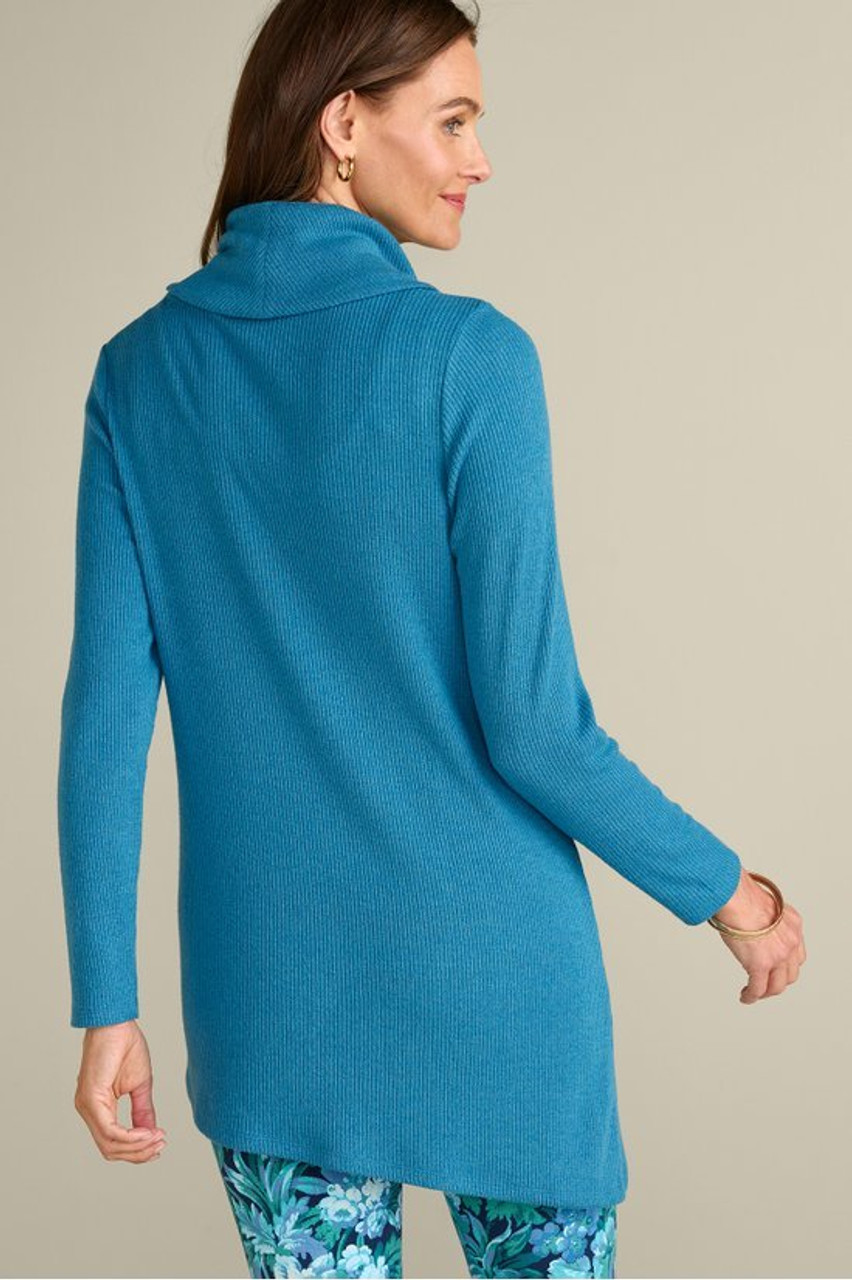 Kayla Rib Knit Cowl Neck Tunic