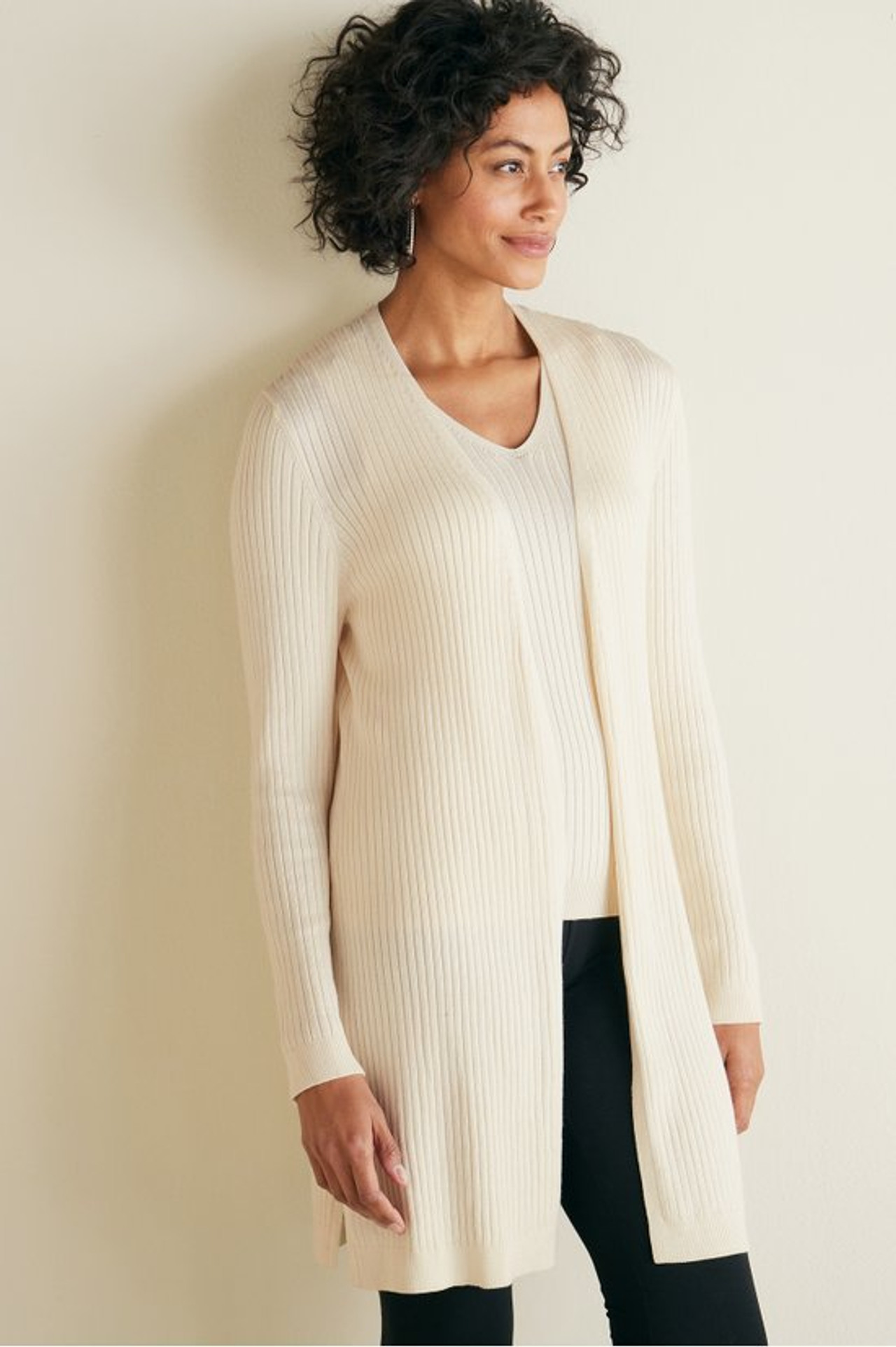 SoftEssential™ Ribbed Long Cardi1483