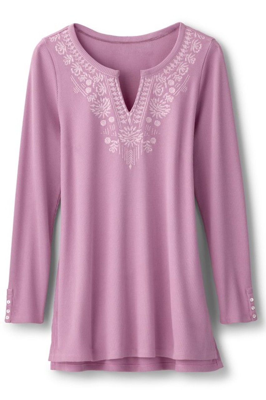Mya Embroidered Waffle Tunic