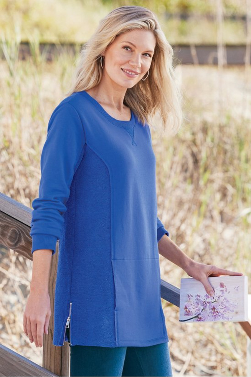 Cosima Side-Zip French Terry Tunic