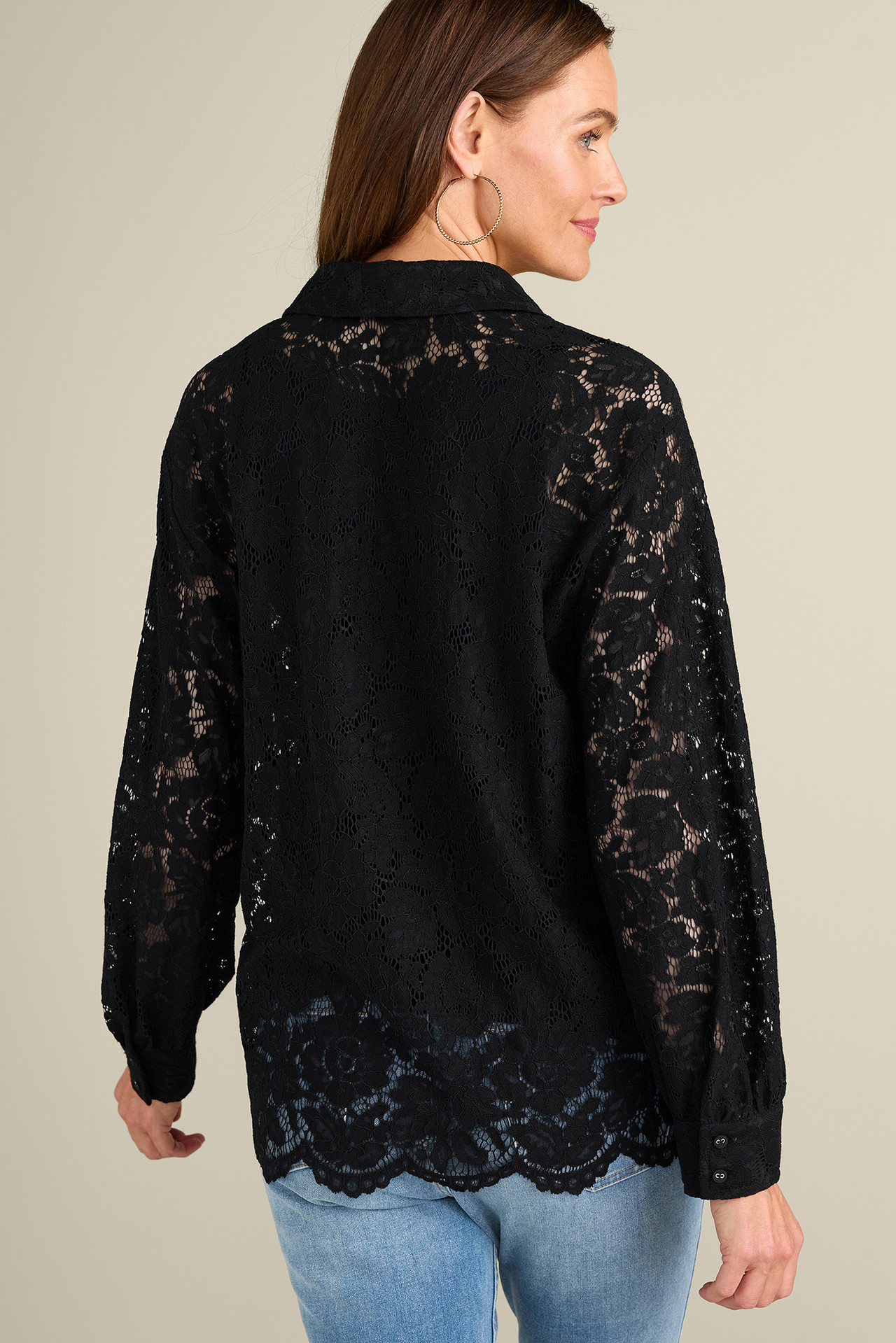 Lisa Lace Button Front   2243