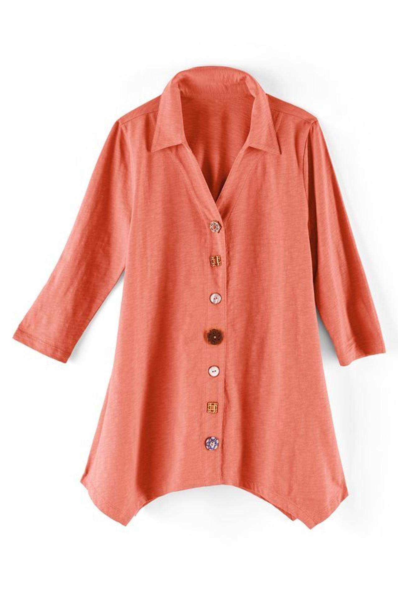 Danielle Button 3/4 Sleeve Tunic