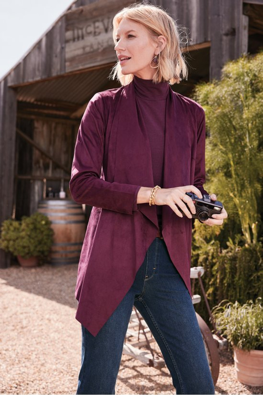 Shape Drape Faux Suede Jacket