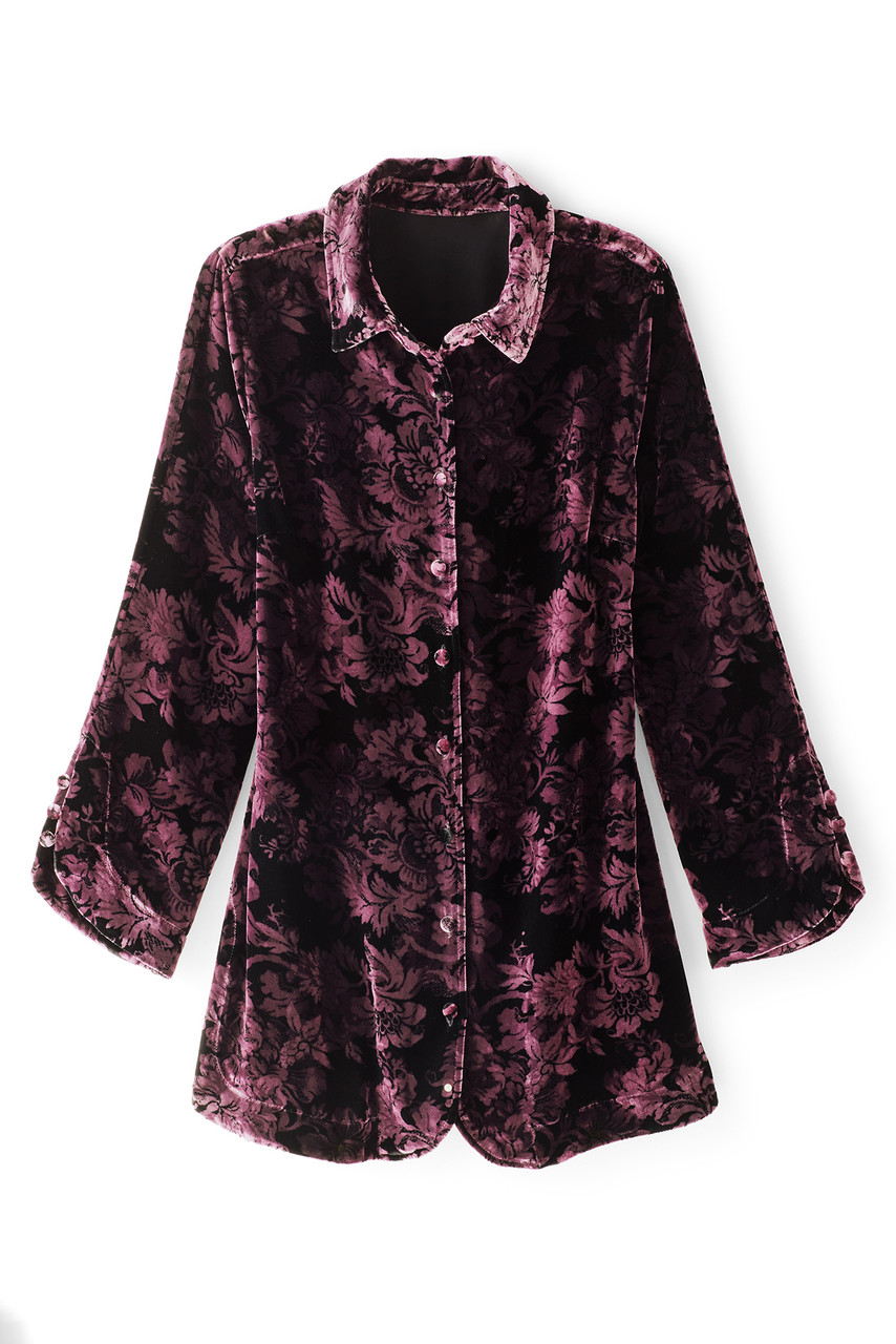 Icon Silk Velvet Poets Tunic Shirt