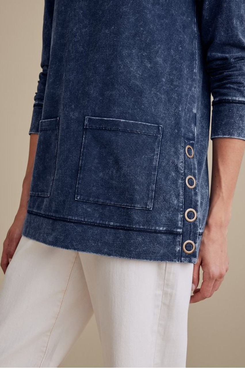 Washed Make It Snappy Pullover