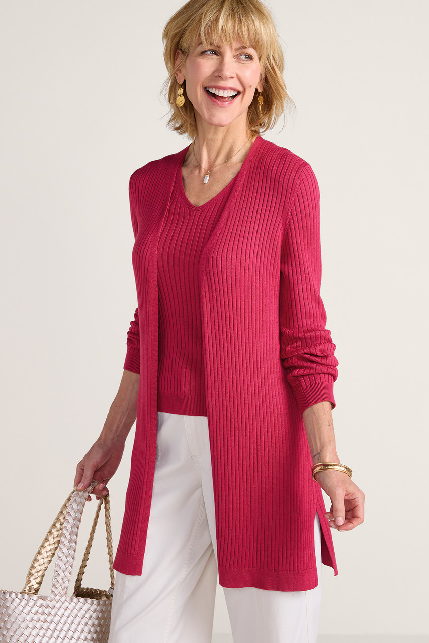 SoftEssential™ Ribbed Long Cardi1483