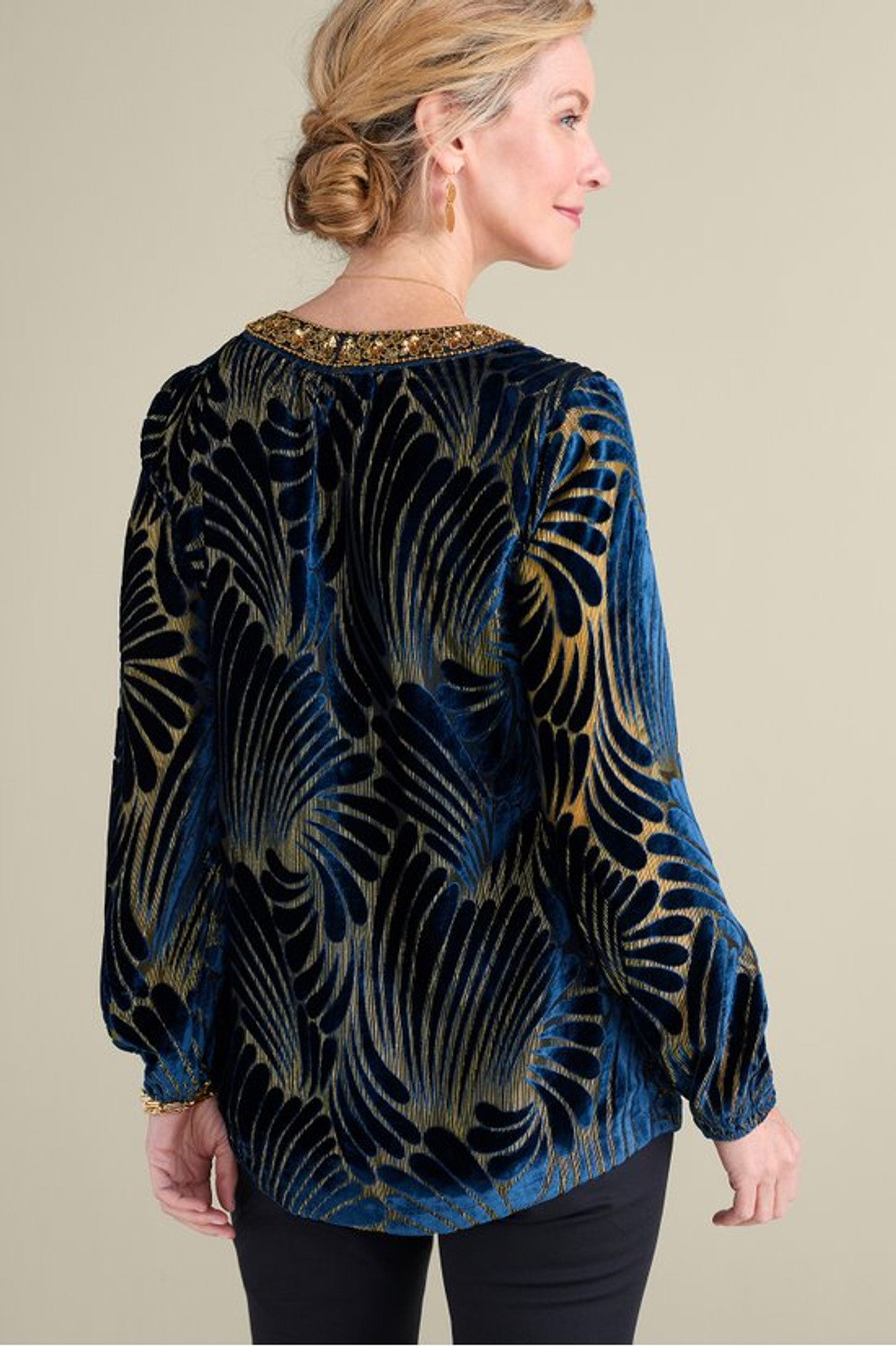 Adrienne Embroidered Velvet Tunic