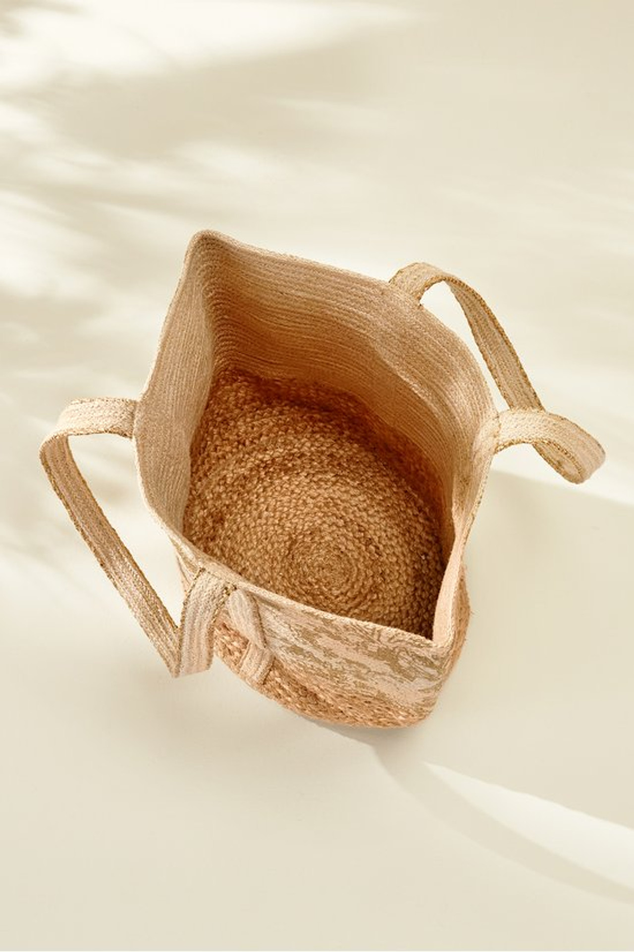 Metallic Floral Jute Tote