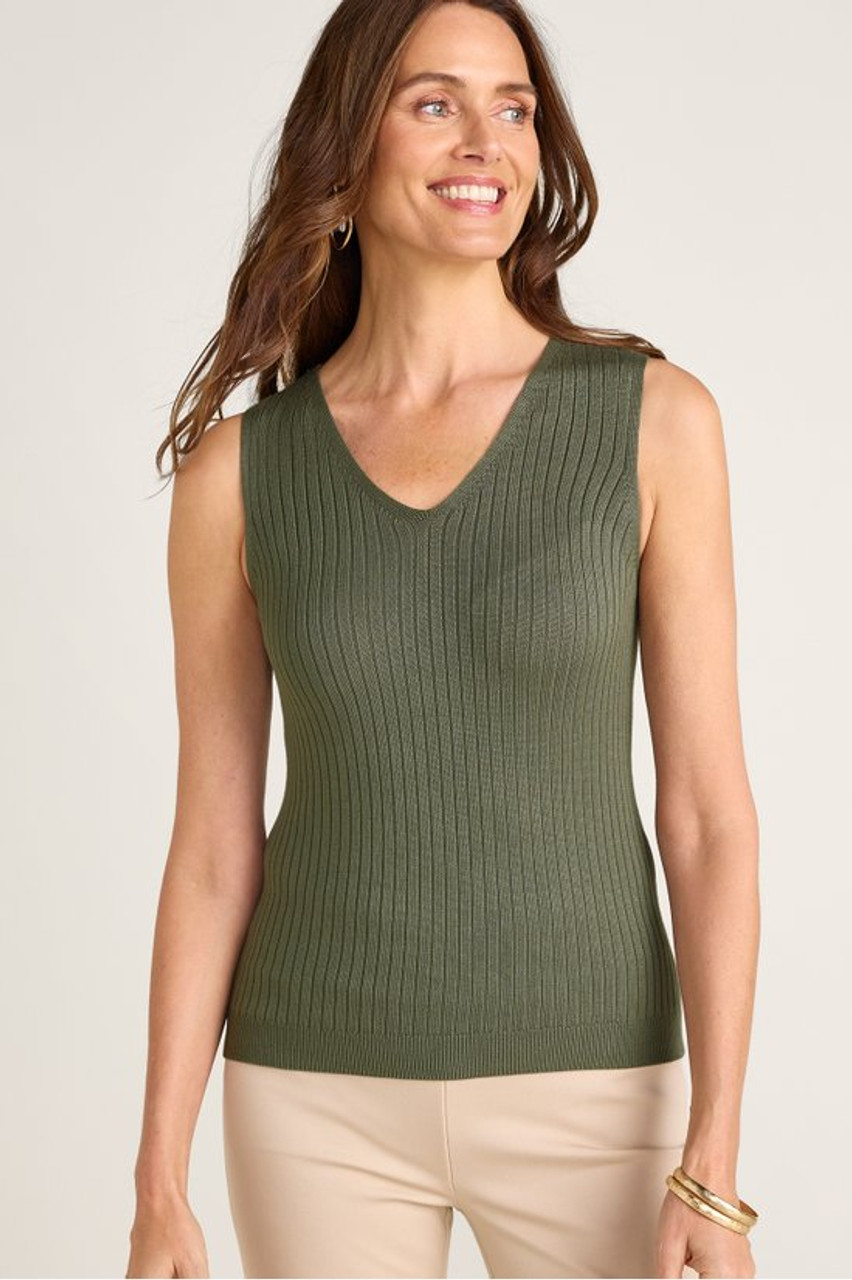 SoftEssential™ Ribbed Sweater Tank   2242