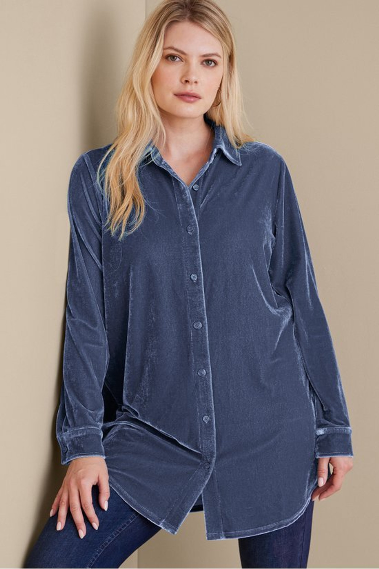 Velvet Boyfriend Tunic Shirt1479
