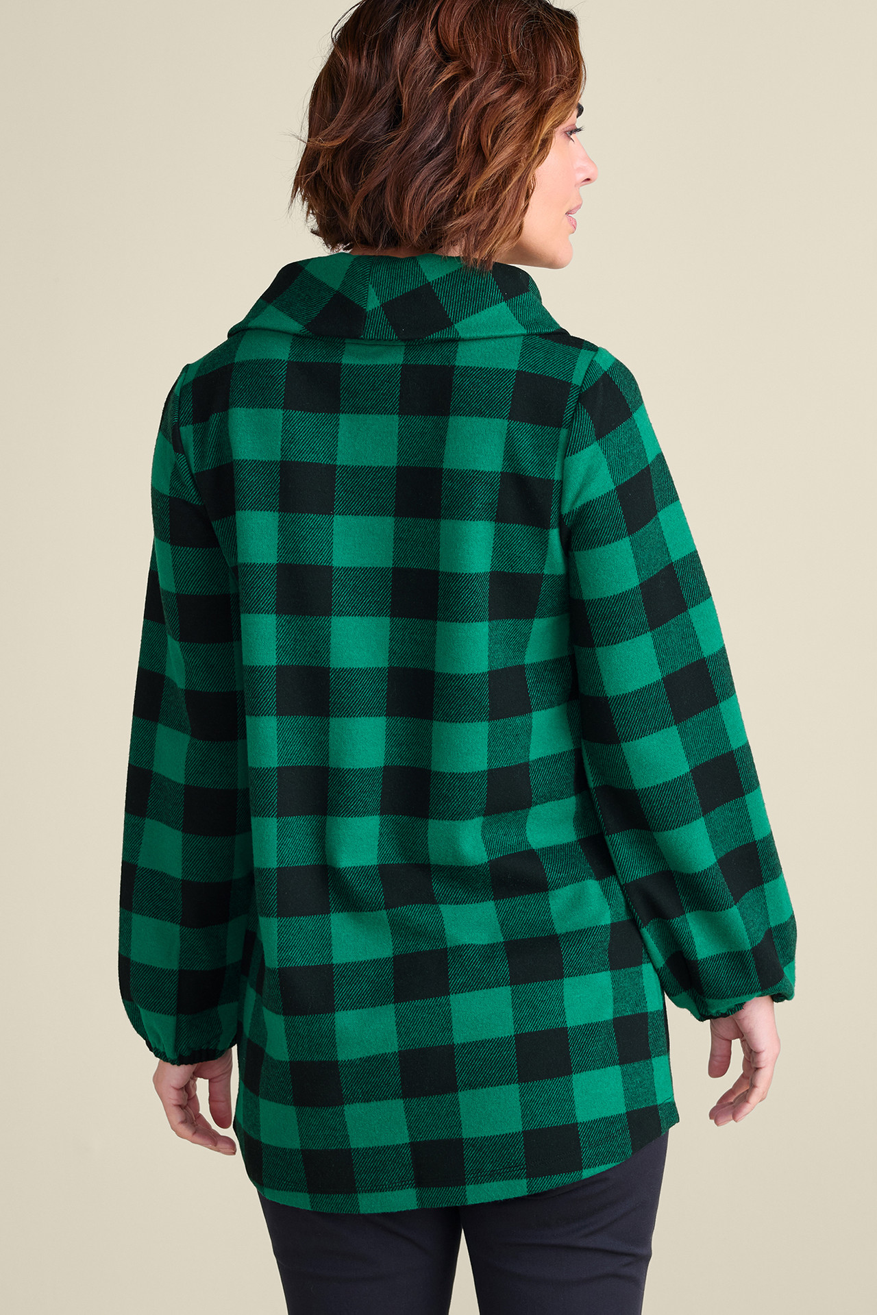 Plaid Perfection Cowl Neck Tunic