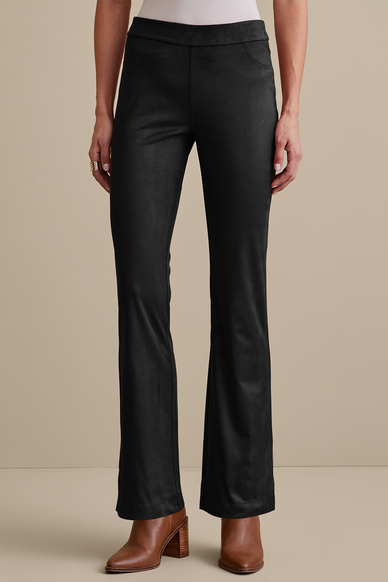 Faux Suede Bootcut Pants   2226
