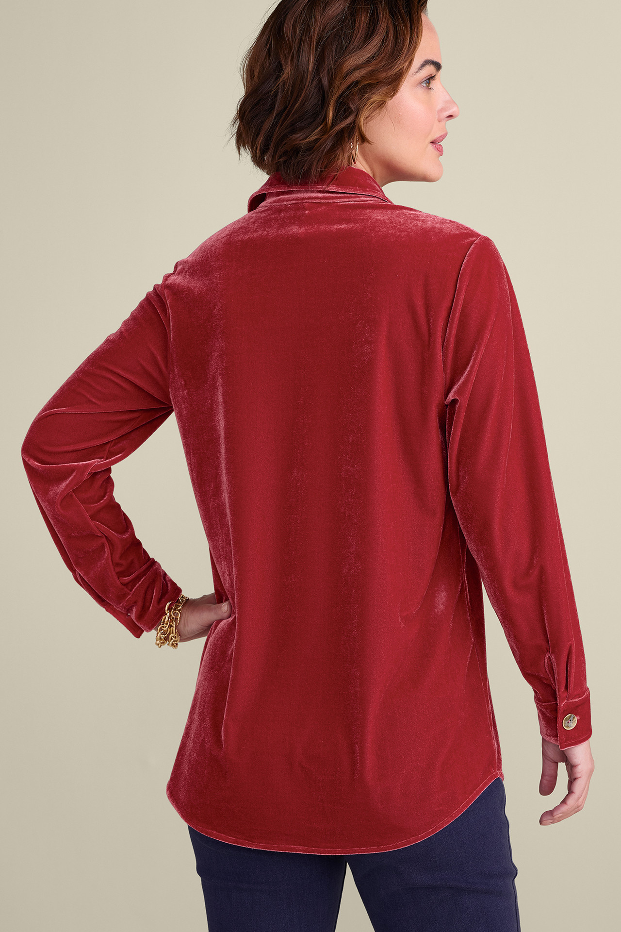 Filigree Velvet Boyfriend Shirt