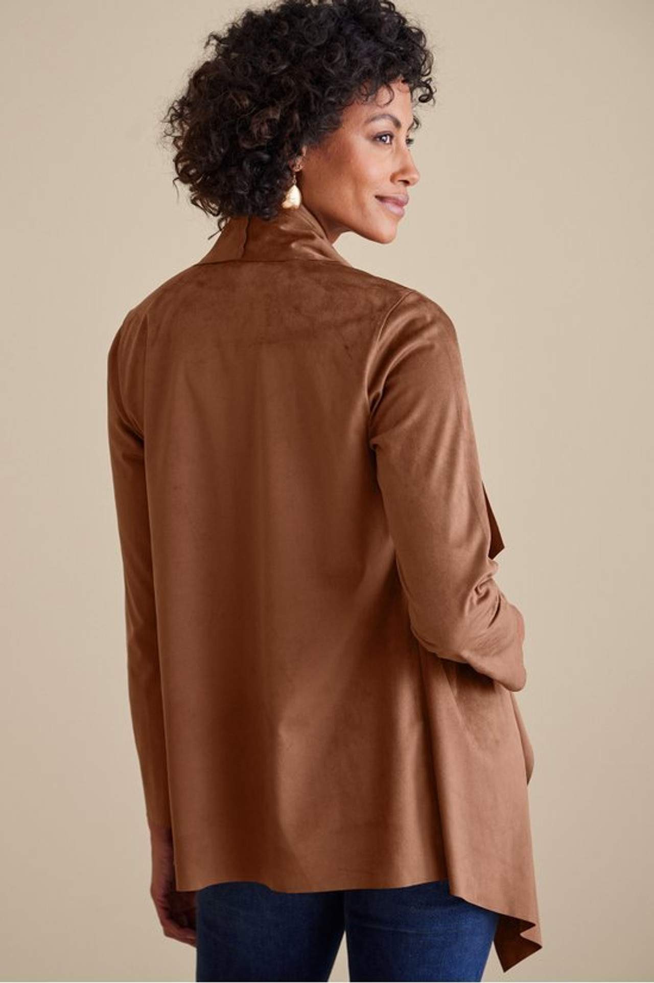 Shape Drape Faux Suede Jacket
