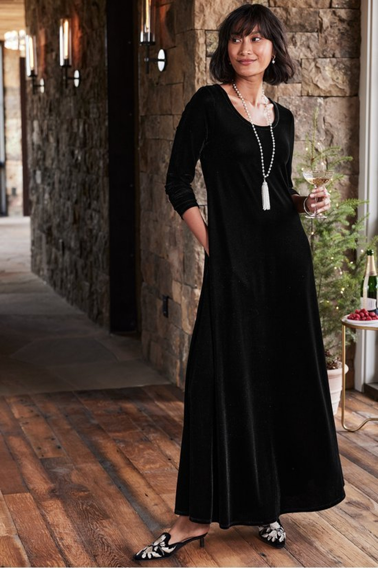 Santiago Stretch Velvet Dress1562