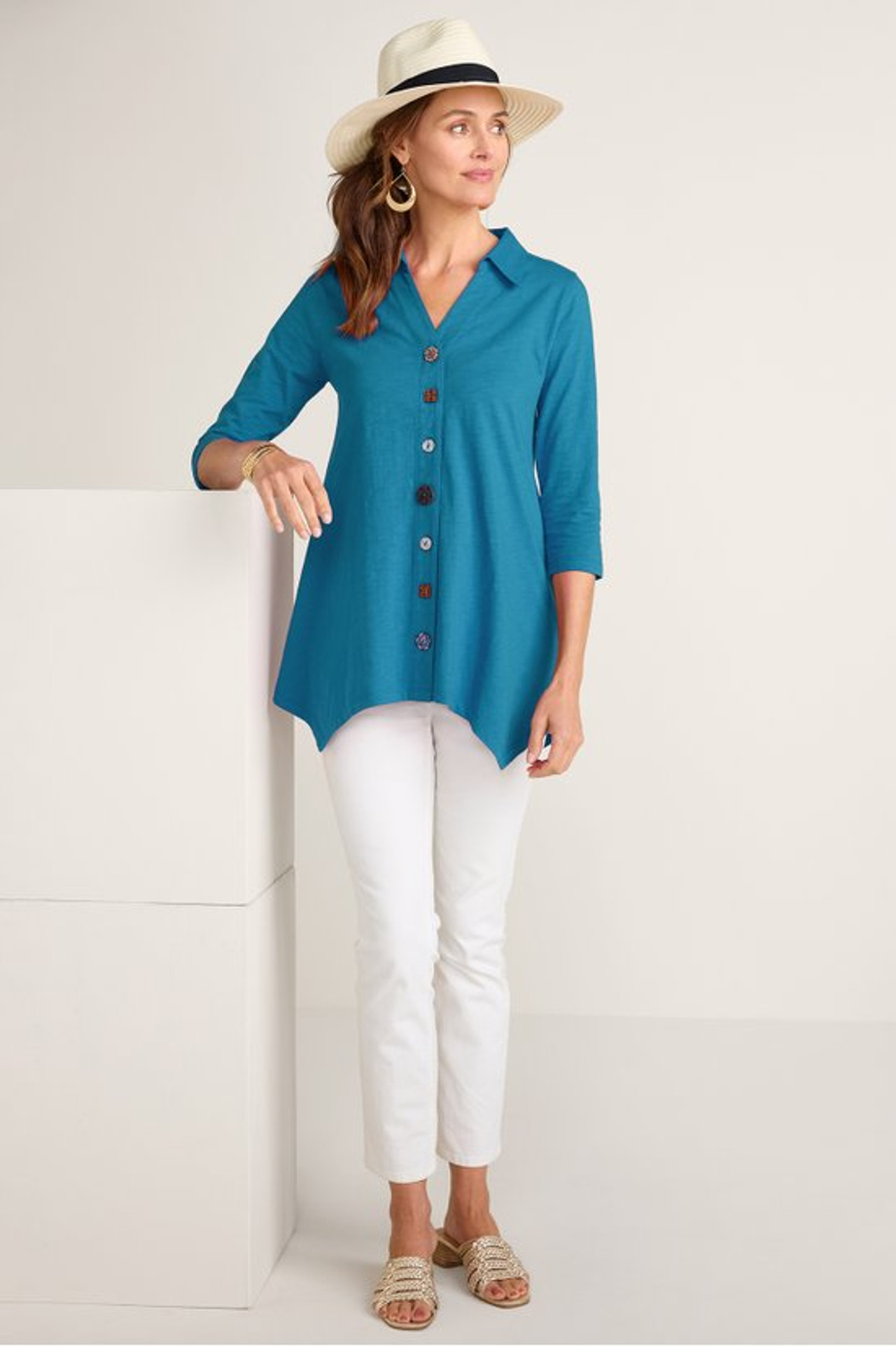 Danielle Button 3/4 Sleeve Tunic
