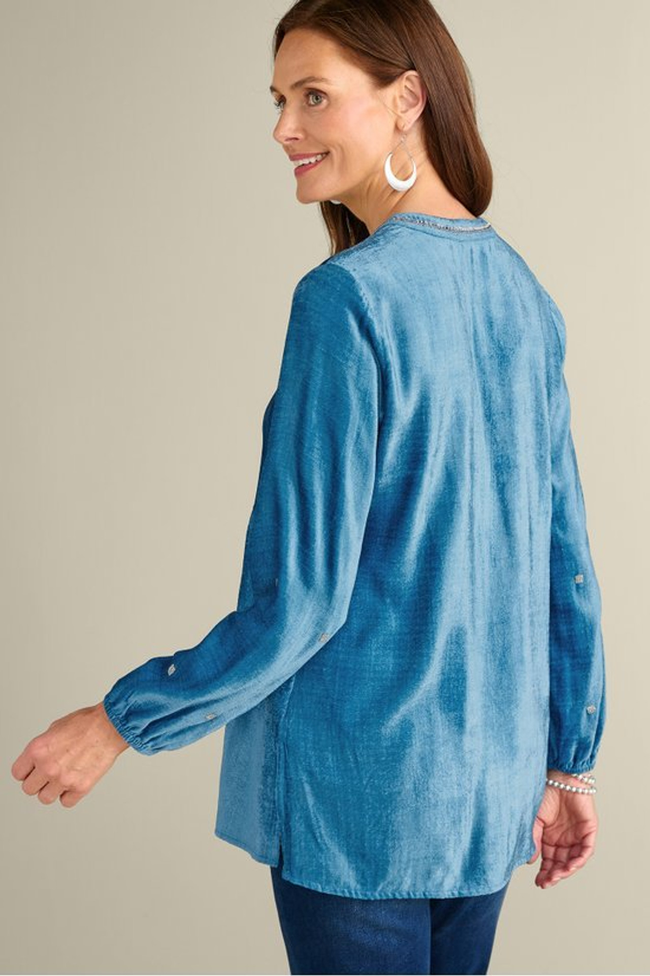 Verna Embellished Velvet Tunic