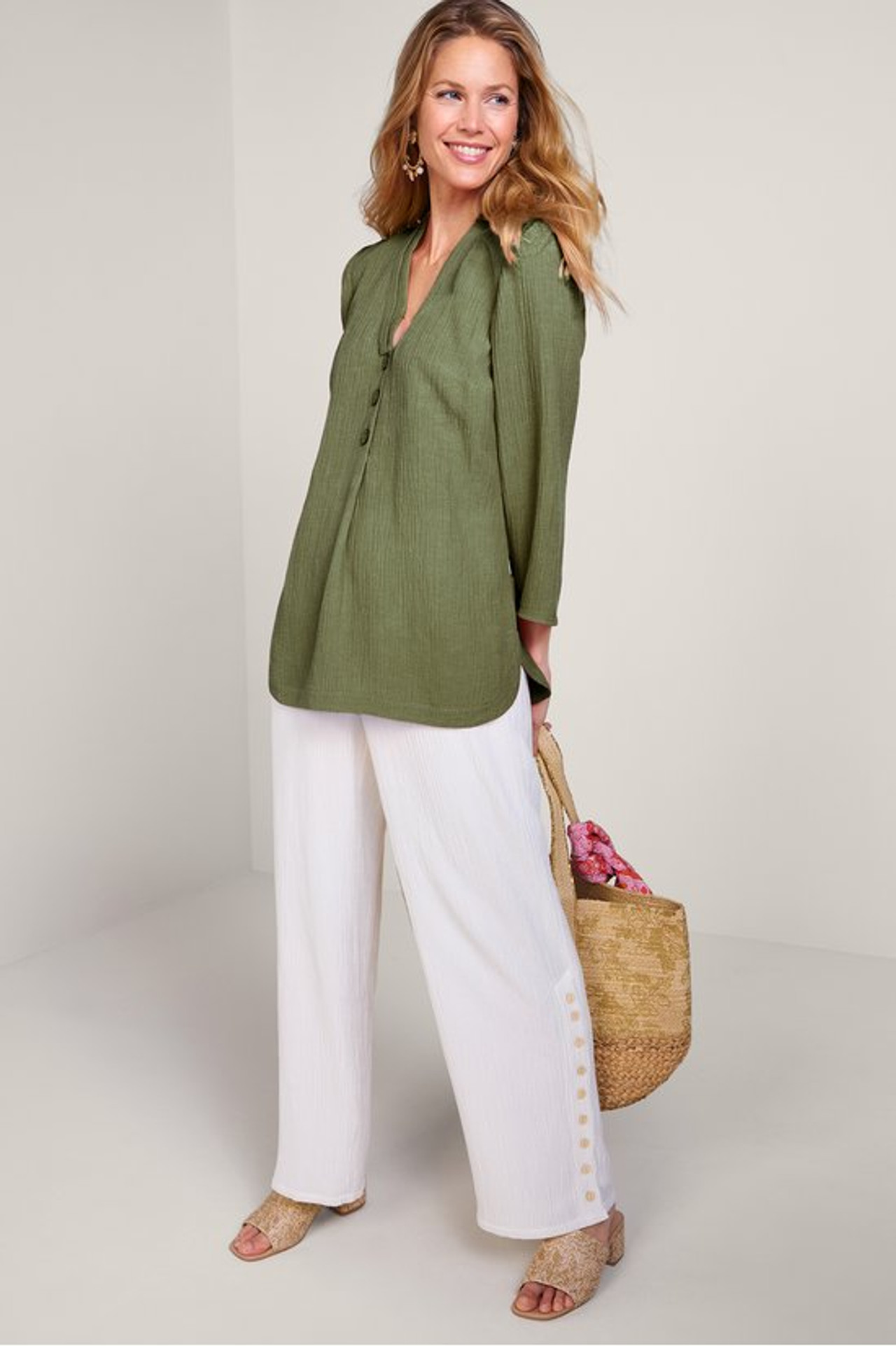 Oceo Gauze Button Tunic