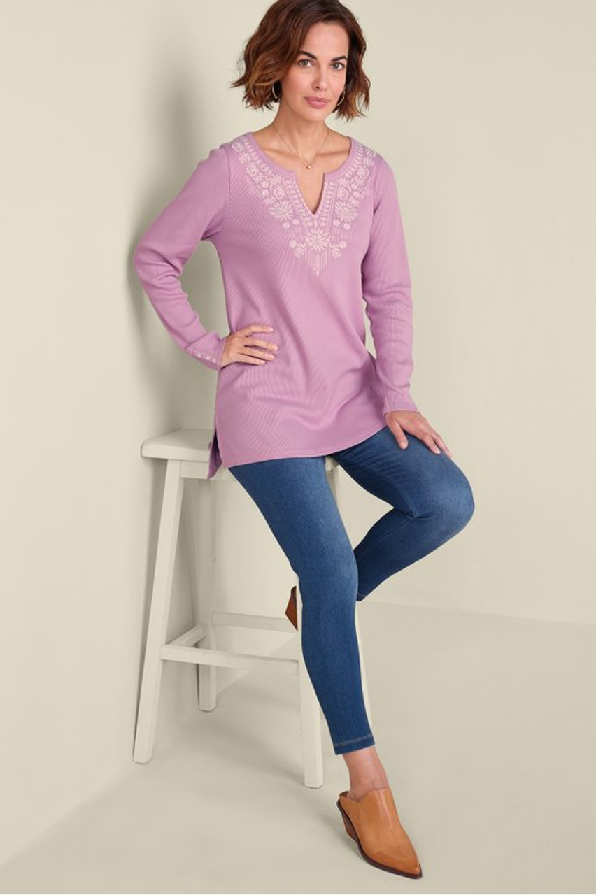 Mya Embroidered Waffle Tunic