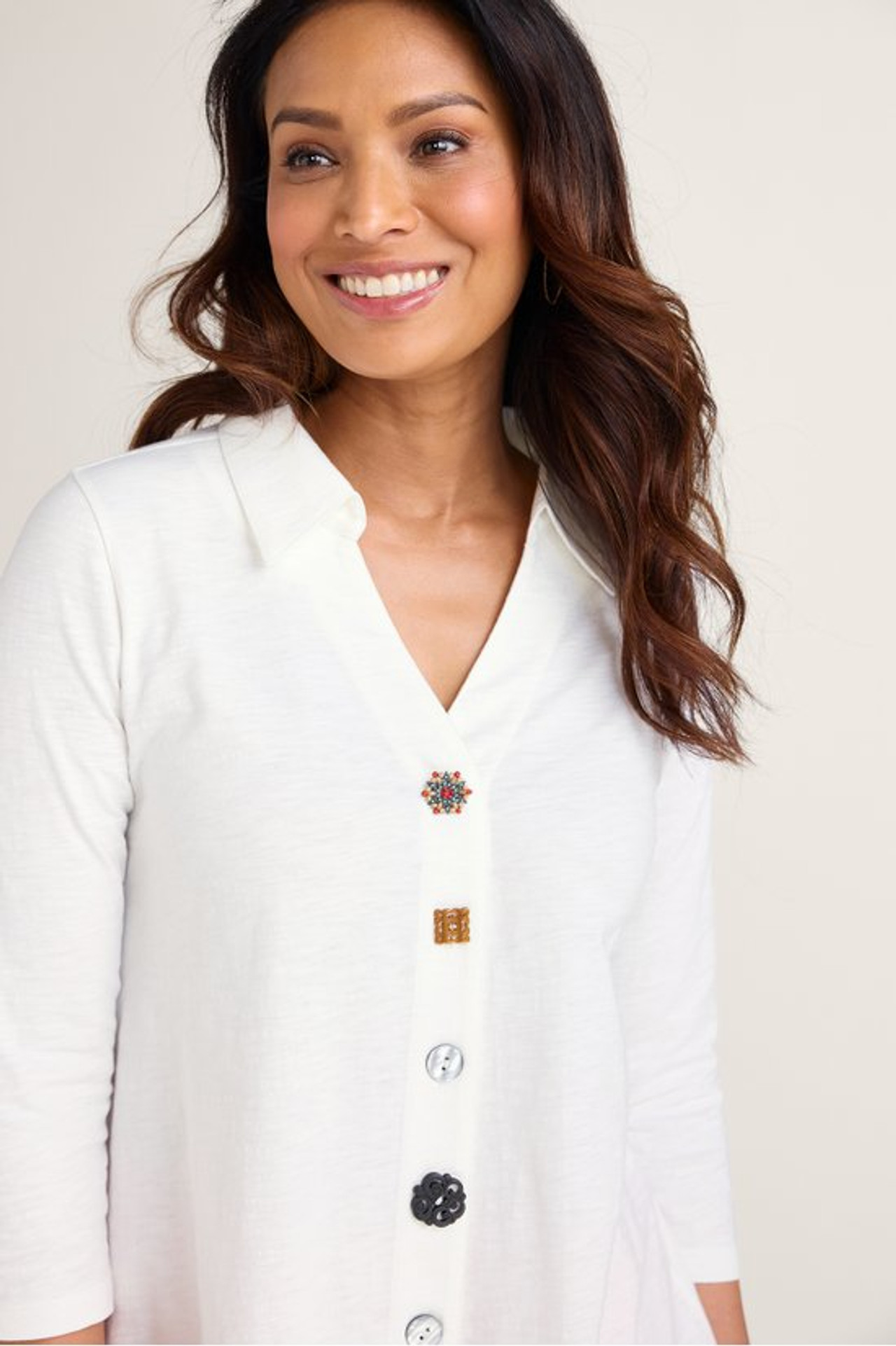 Danielle Button 3/4 Sleeve Tunic