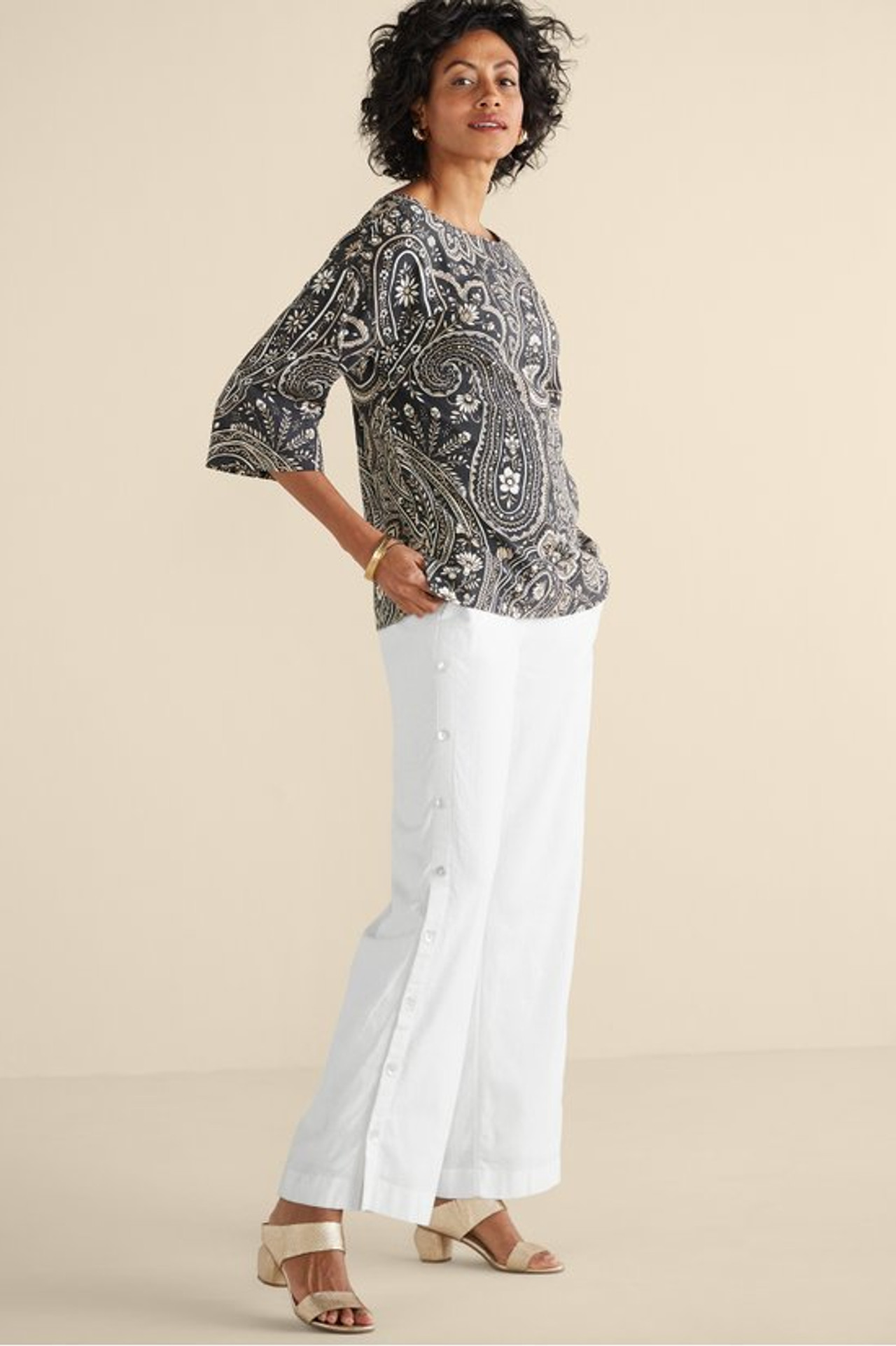 Sonoma Linen Blend Wide Leg Pants
