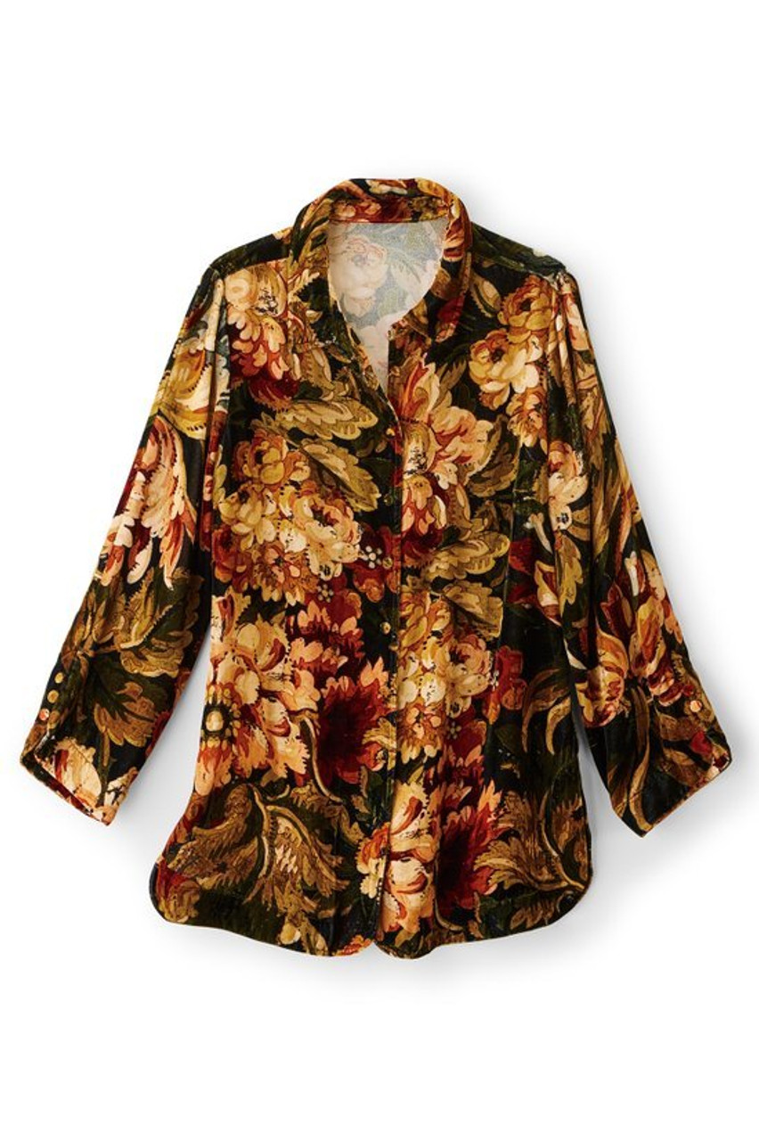Icon Silk Velvet Poets Tunic Shirt