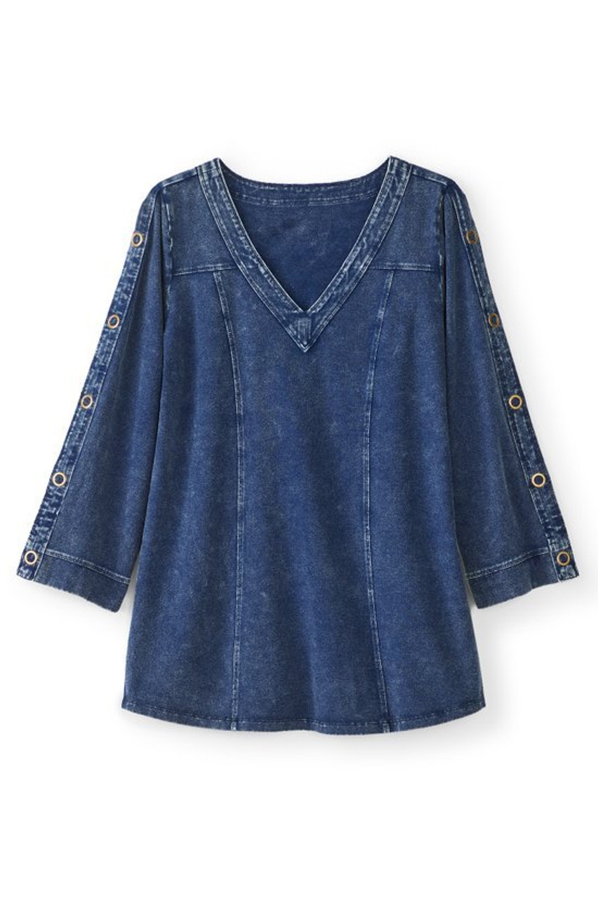 Wilma Washed Knit Denim Tunic