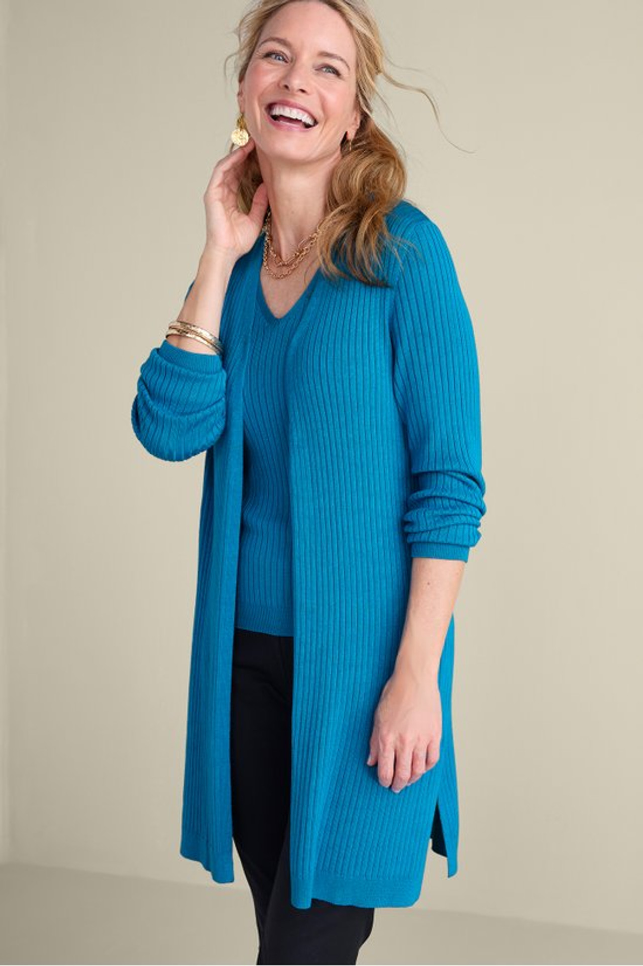 SoftEssential™ Ribbed Long Cardi1483