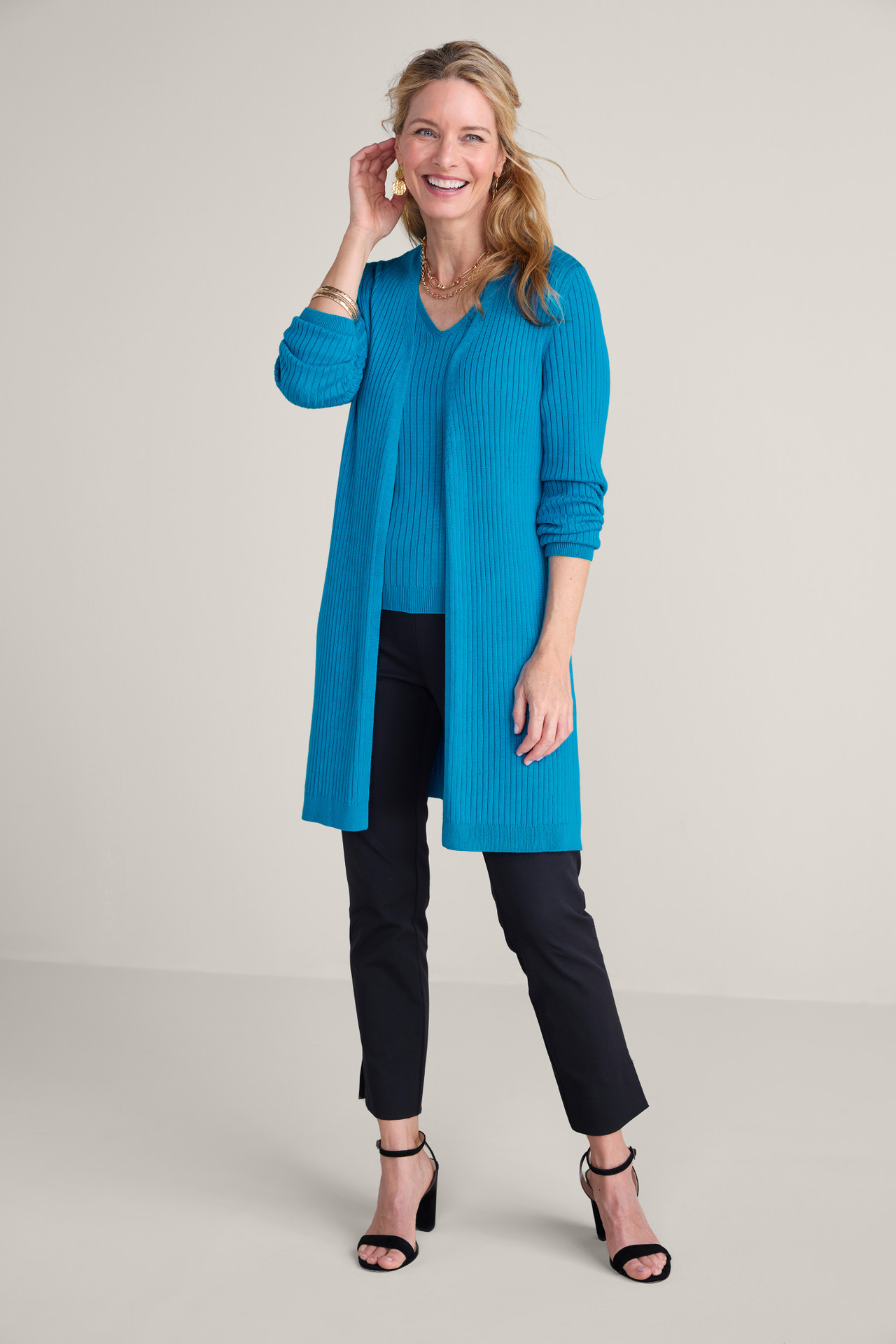 SoftEssential™ Ribbed Long Cardi1483