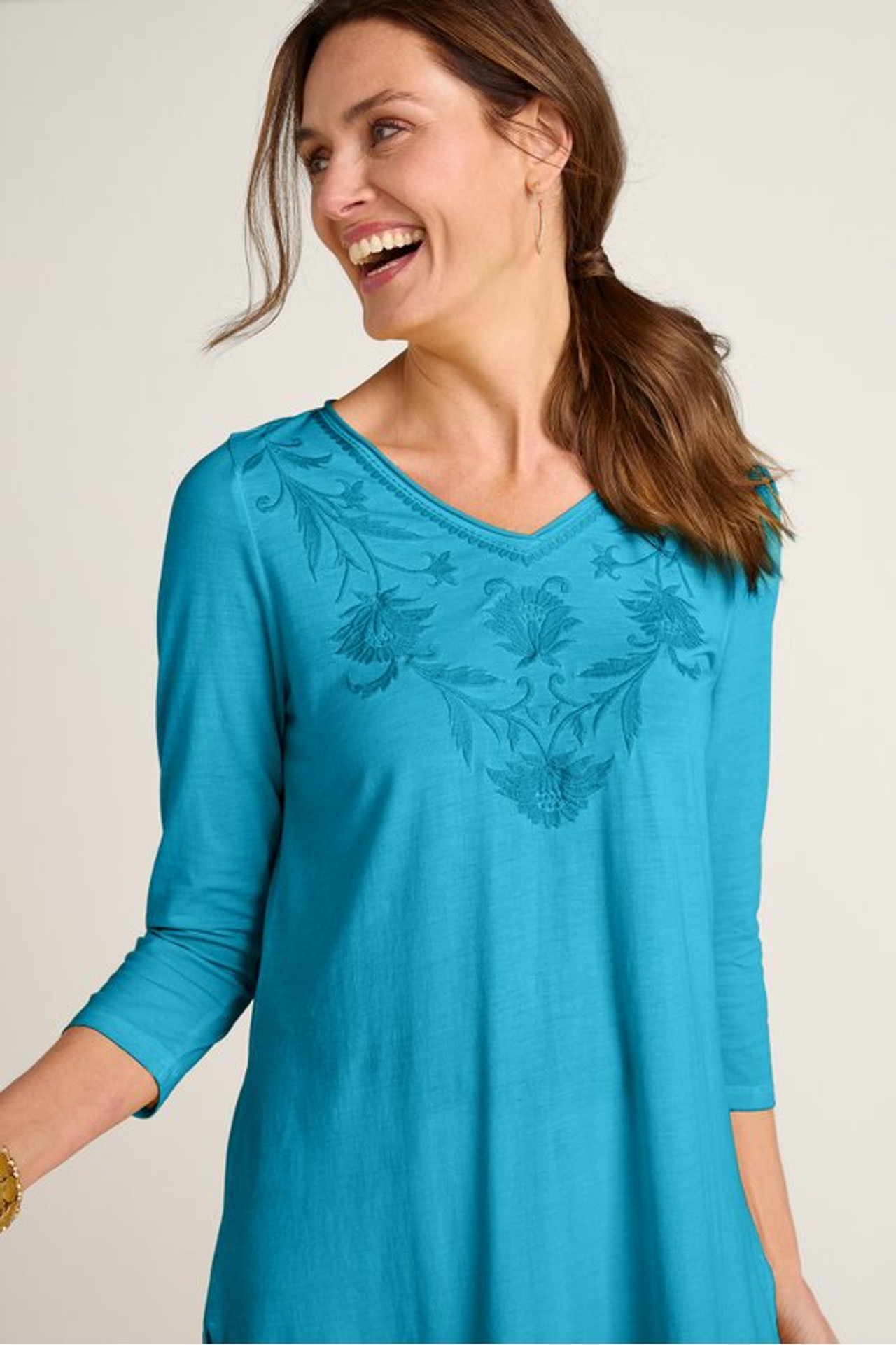 Orelia Embroidered Knit Tunic