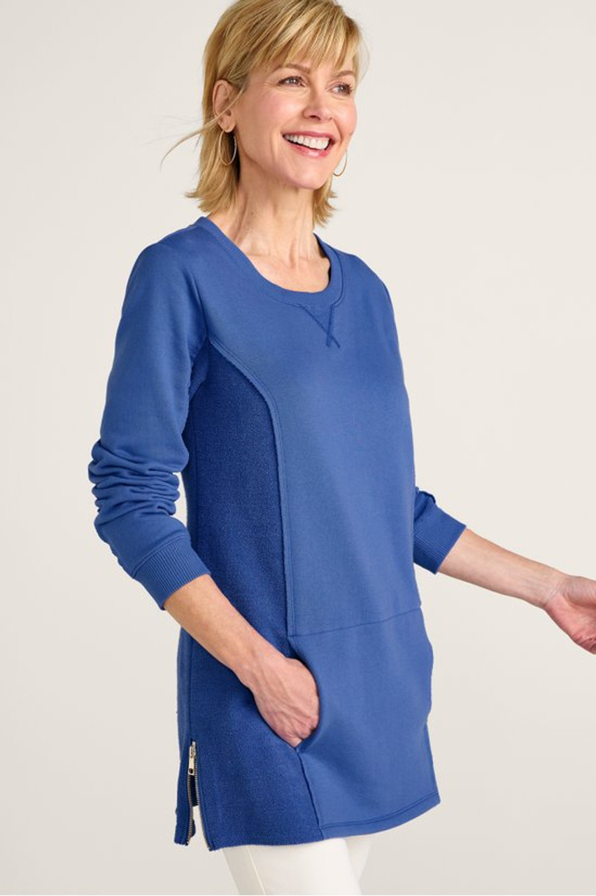 Cosima Side-Zip French Terry Tunic