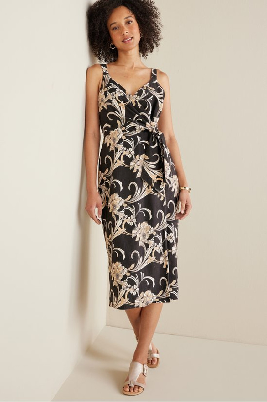 Isla Stretch Linen Midi Dress