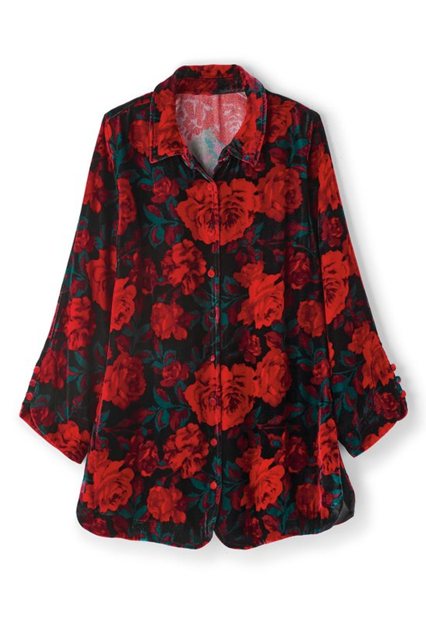Icon Silk Velvet Poets Tunic Shirt