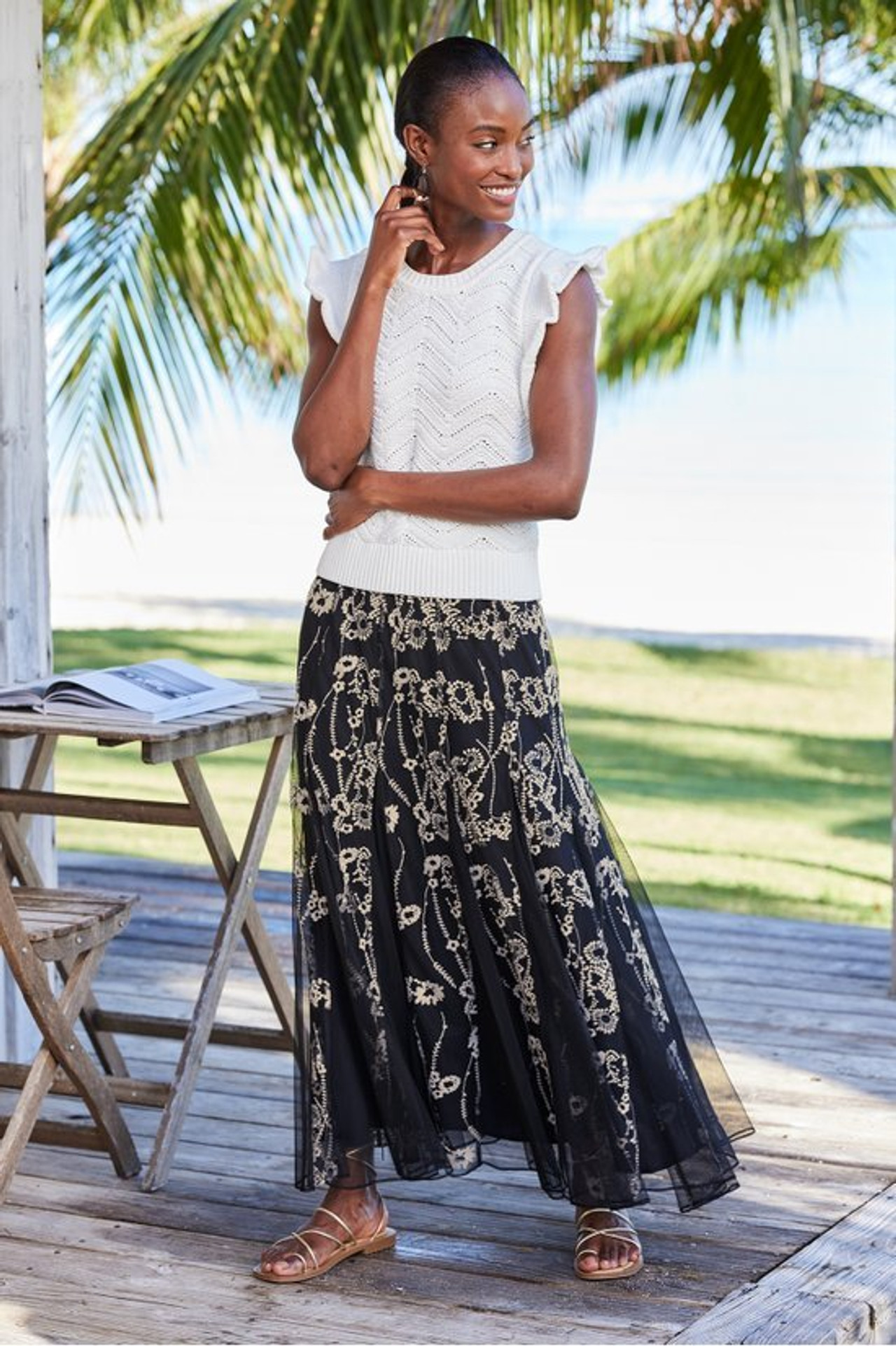 Leatrice Embroidered Maxi Skirt