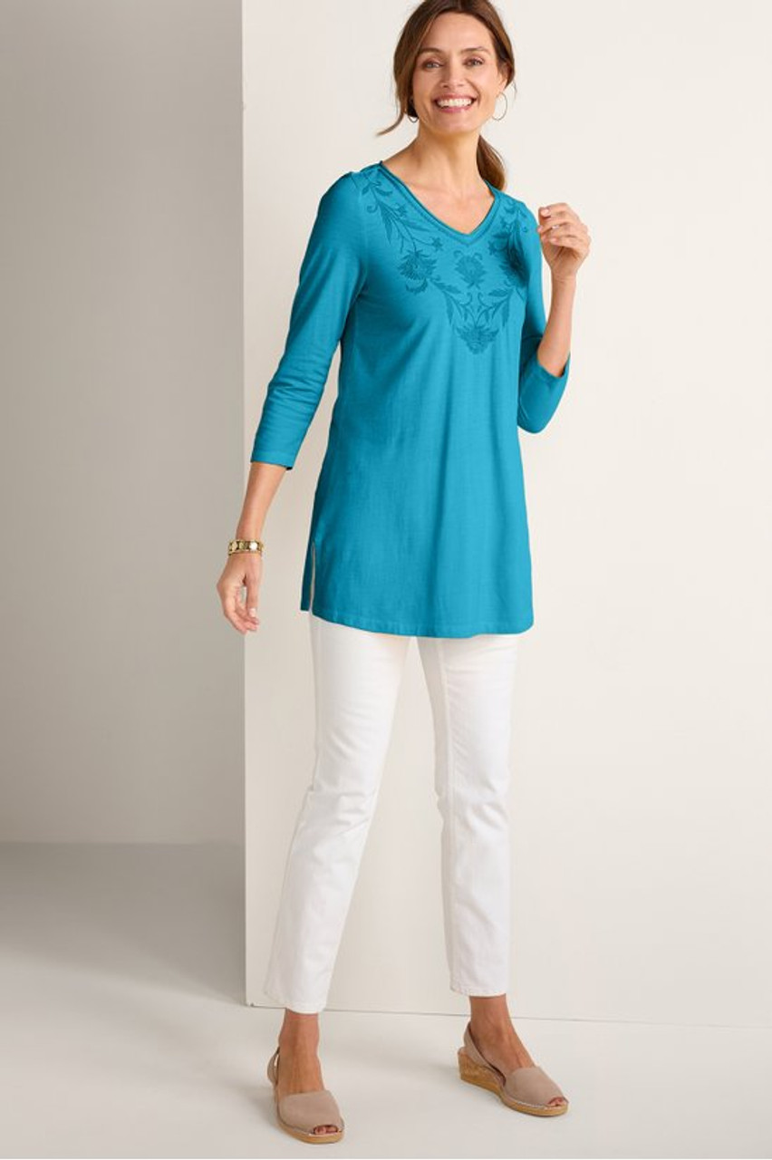 Orelia Embroidered Knit Tunic
