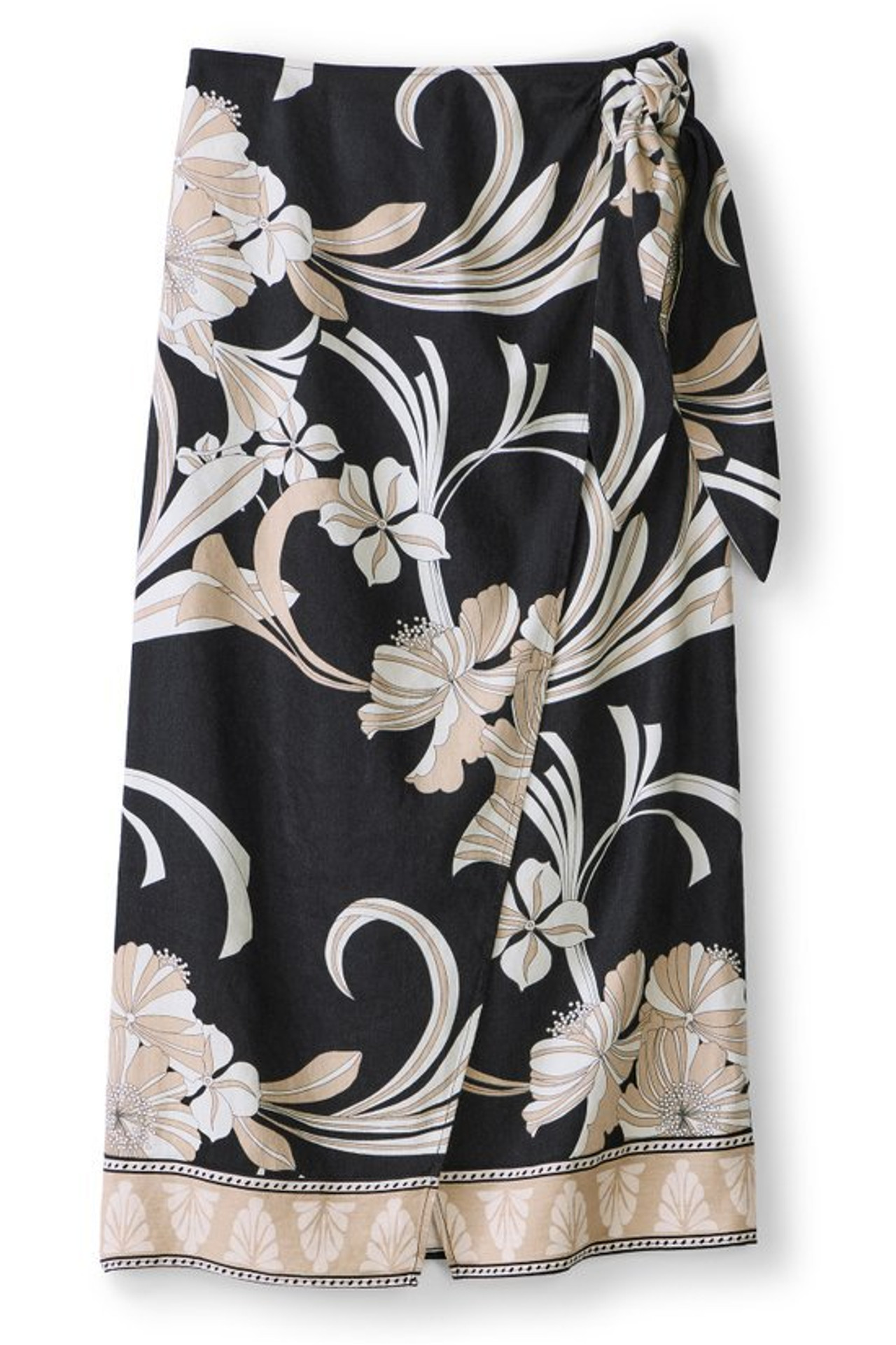 Isla Stretch Linen Midi Skirt
