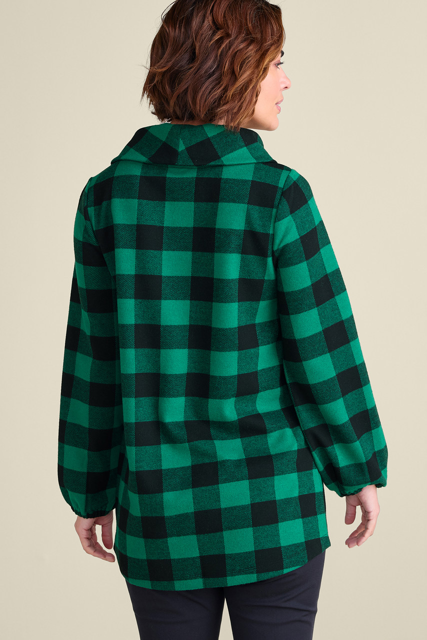 Plaid Perfection Cowl Neck Tunic