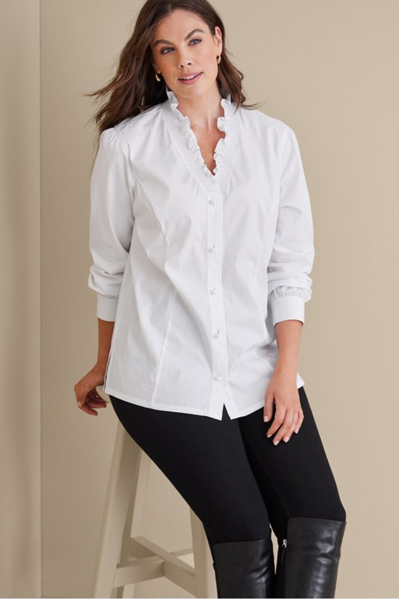 Kata Ruffle Collar Shirt