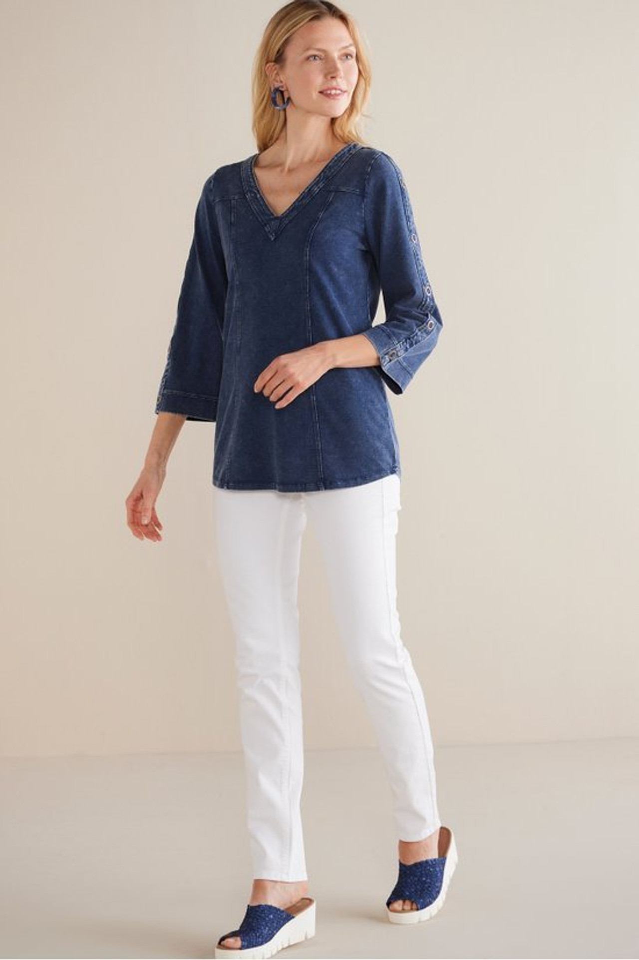 Wilma Washed Knit Denim Tunic