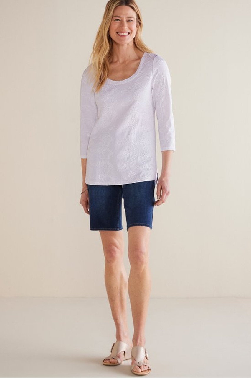 Linnea Embroidered 3/4 Sleeve Tee