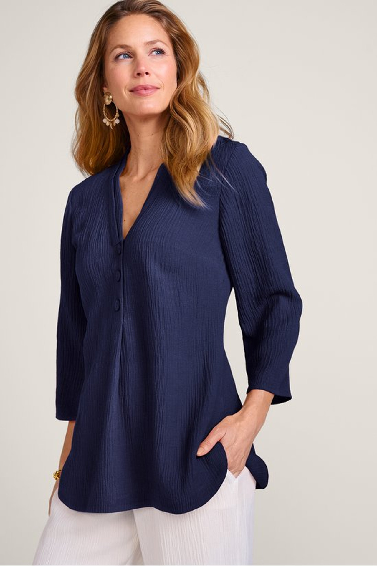 Oceo Gauze Button Tunic