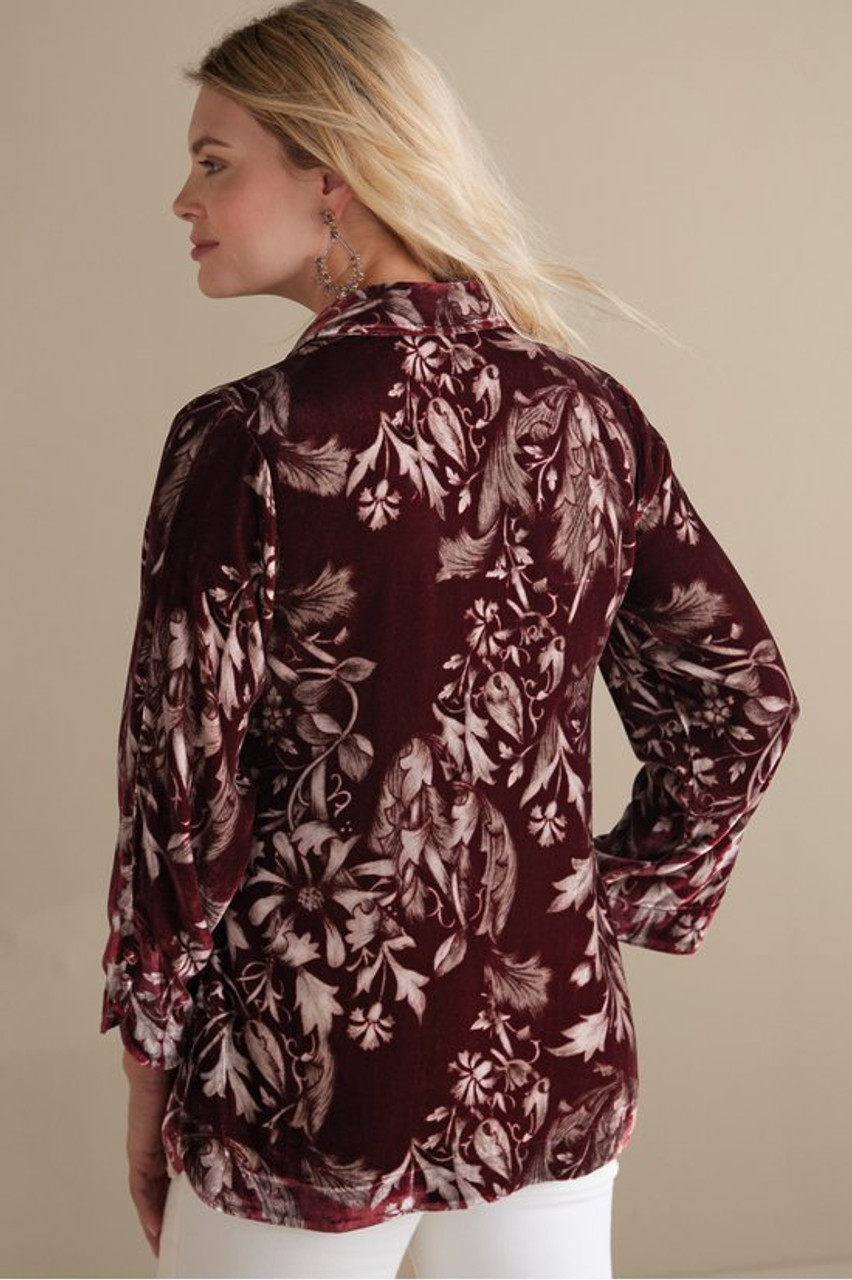 Icon Silk Velvet Poets Tunic Shirt