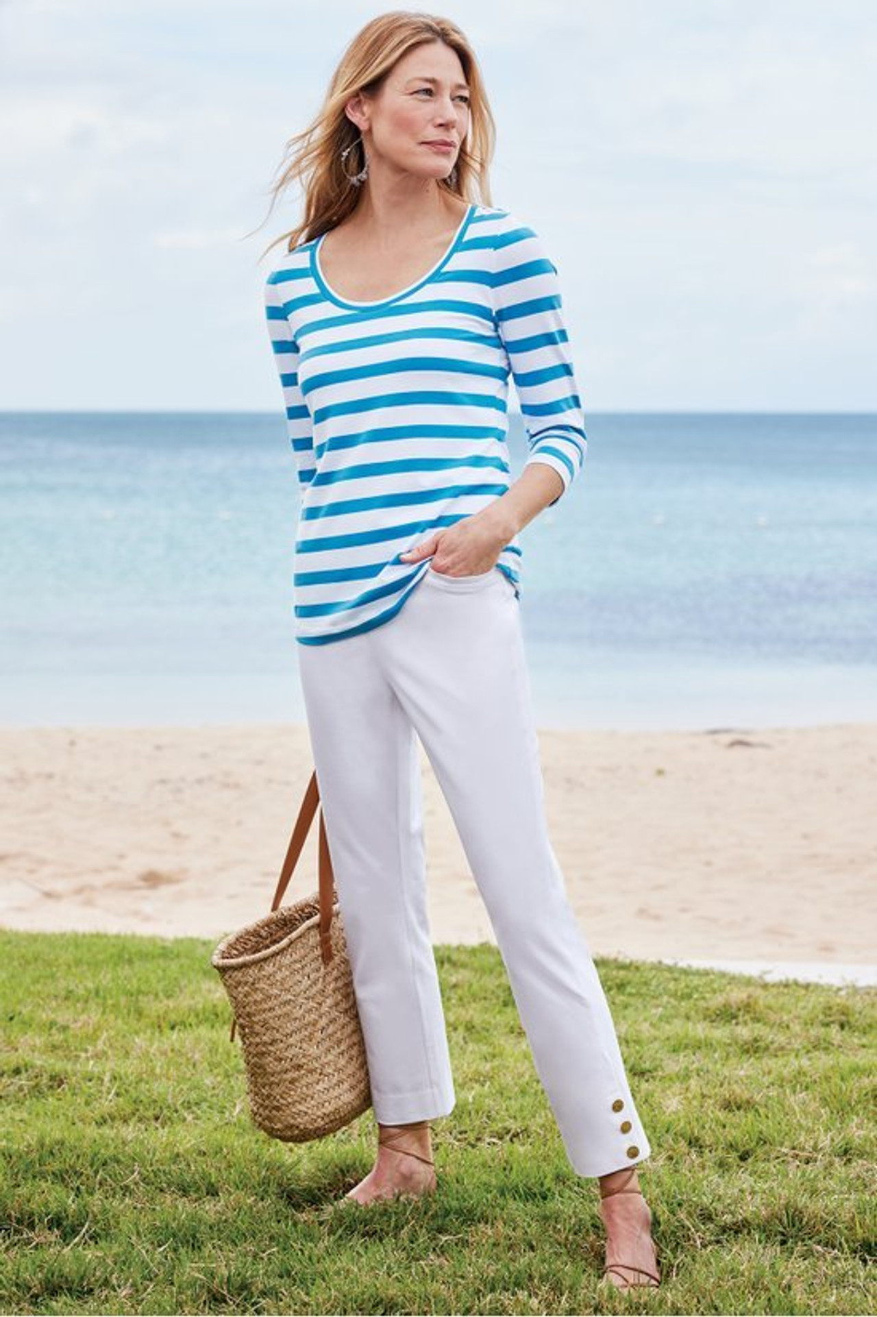 SoftEssential™ Supima® 3/4 Sleeve Tee