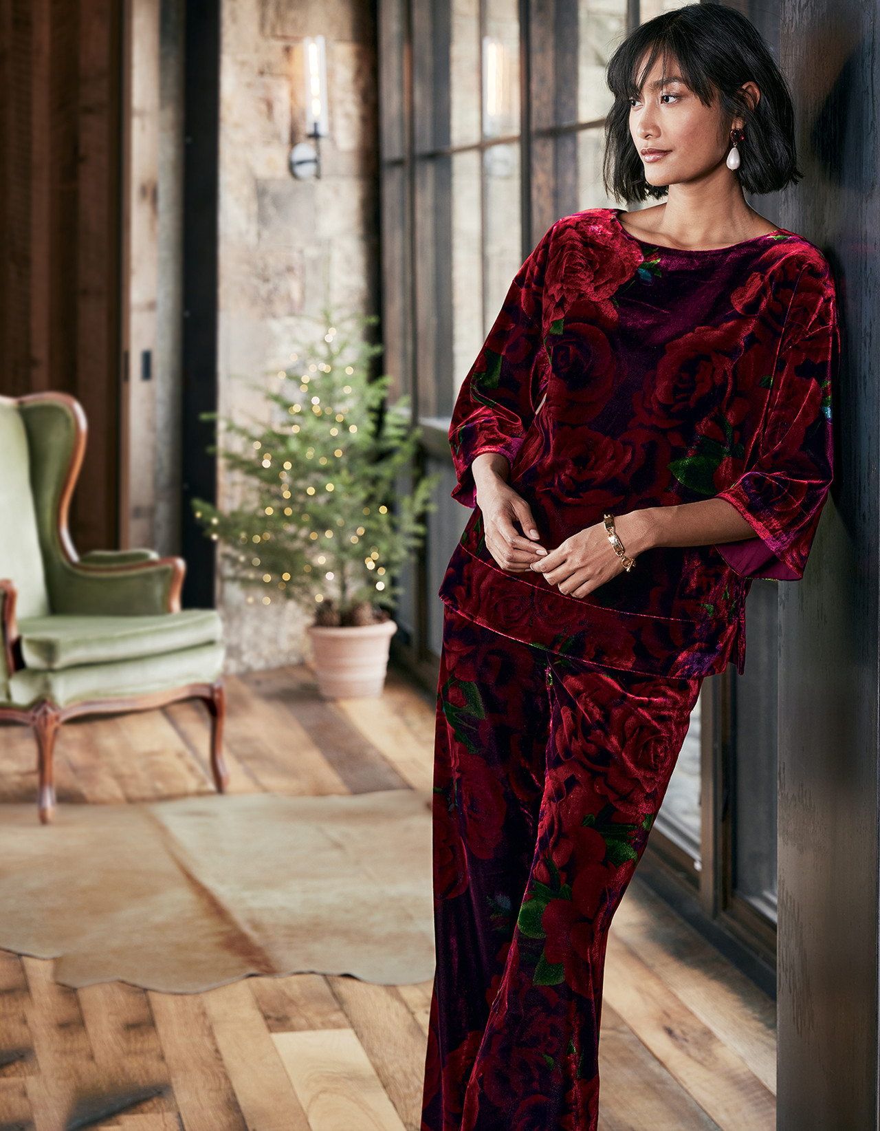 Aria Velvet Wide Leg Pants