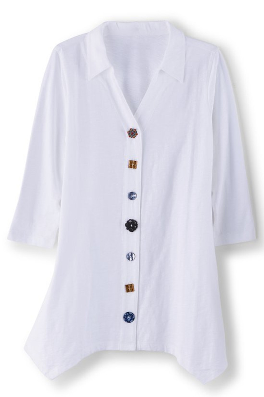 Danielle Button 3/4 Sleeve Tunic