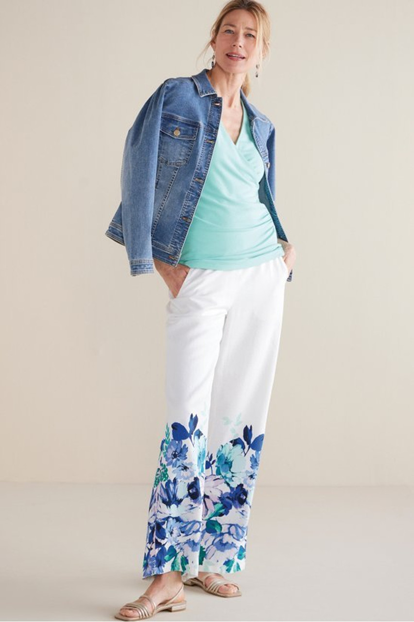 Ronna Linen Blend Wide Leg Pants